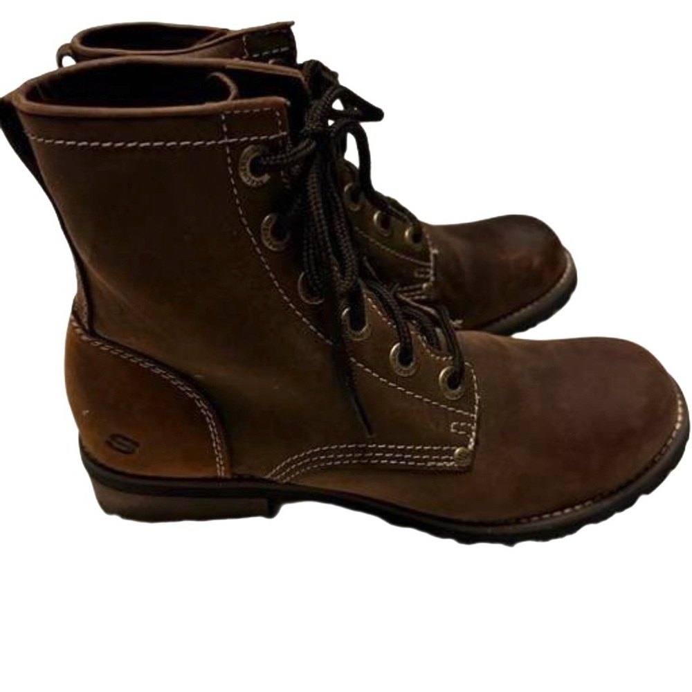 Skechers Womens Laramie Brown lace up Boots Size 7.5 NEW Has some scuff marks - Picture 4 of 16